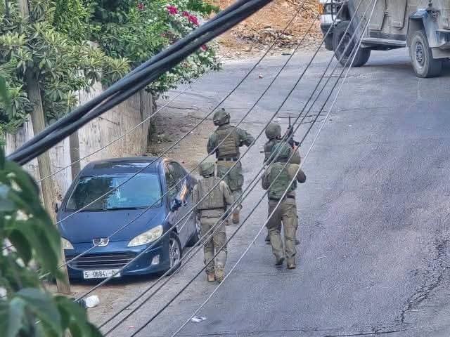 חלק מהסתערות כוחות הכיבוש על אזור חאלת אל-עמוד בעיר שכם.
