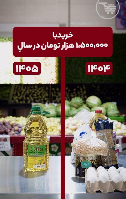 عصرتعادل: 🔴پارسال با یک میلیون و پونصد میشد این همه مواد غذایی خرید ولی امسال فقط پول همیه یه دونه روغن @asretaadol