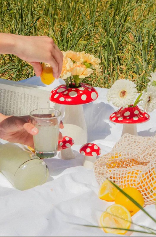 Керамическая ваза для цветов Amanita добавит в любое пространство свежий акцент и нотку иронии. Разместите в ней букет из живых цветов или сухоцвет... - изображение 3 - цветов, керамическая, ваза