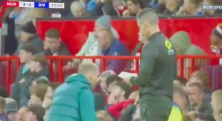 🚨Michael Carrick watches Brighton take the lead against Manchester United