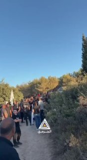 Palestinian farmers and activists continue to demonstrate and the occupation police prevent them from reaching their lands in the vicinity of the settlement outpost in the town of Majd al-Khorum in the territories occupied in 1948.