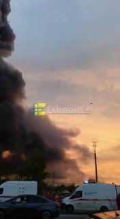 Моменты ударов беспилотников по складу «Озона» в Чапаевске.