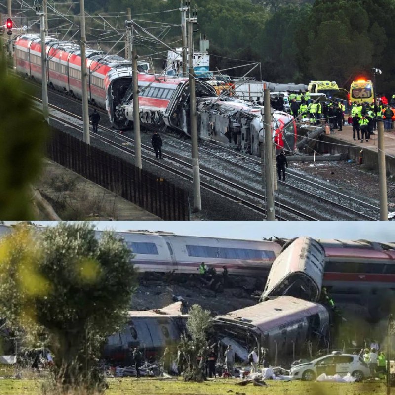 צילומי אוויר מתעדים את האסון... 50 הרוגים ועשרות פצועים בהתנגשות של שתי רכבות בספרד