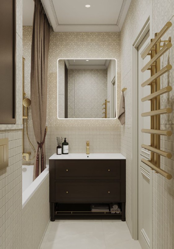 Сделали гостиную 17,3 кв.м по-мужски , но без бородатых стереотипов с характером и чувством юмора. Нейтральный бежевый диван и минималистичное крес... - изображение 7 - тонах, ковёр, акцент