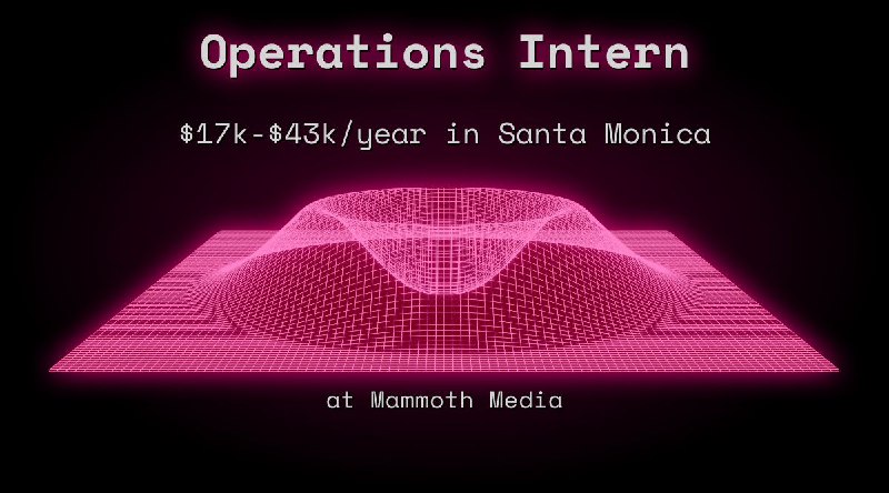 Web3 Operations Intern $15k - $38k Remote at Mammoth Media
