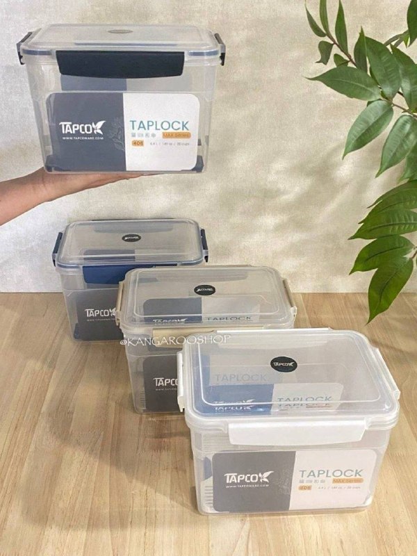 Kangarooshop: ⚡ تاپکو ظرف تاپلاک max کد ۴۰۸✔️حجم : 4,4L✔️ابعاد : 24*15*17 cm✔️دارای قفل محکم با عملکرد مناسب✔️مناسب برای استفاده در یخ