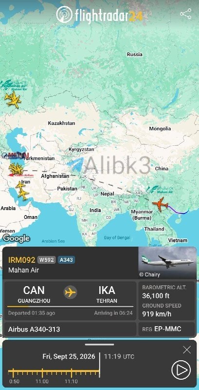There are still many flights departing from Tehran to Turkey, China, Pakistan, Thailand and Russia.