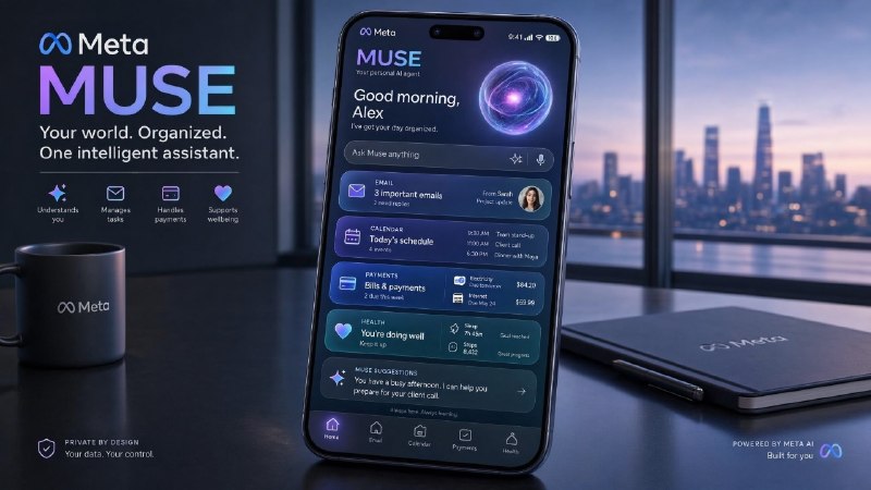 آموزش سئو و هوش مصنوعی 2026 با پدرام ظفریان | pmseo: 🎯 متا با معرفی «Muse AI» دستیار شخصی ۲۴ ساعته خود را رونمایی کرد!شرکت متا از دستیار هوش مصنوعی جدید خود به نام Muse برای