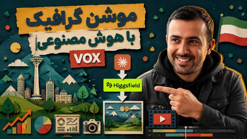هوش مصنوعی | تولید محتوا | تکنولوژی | آیدین داریان: 🙂 آموزش ساخت موشن گرافی VOX با هوش مصنوعیفکر میکنی ساخت این سبک ویدیوها به تیم طراحی و افترافکت نیاز داره؟توی این آموزش