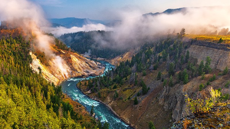 From volcanic roots to river routesCalcite Springs Overlook and Yellowstone River, Yellowstone National Park, Wyoming (© Rebecca L. Latson/Getty Images)