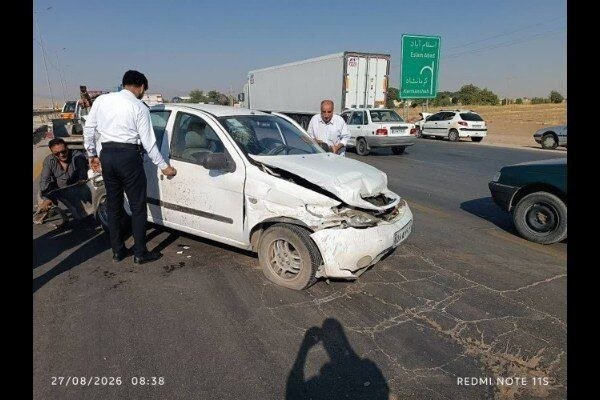 خبر فوری کرمانشاه: 🔺🔻تصادف تیبا و پژو ۲۰۶ در محور کرمانشاه–ماهیدشت ۲ مصدوم داشت🔺 مدیرعامل هلال‌احمر کرمانشاه از مصدومیت ۲ نفر در تصادف تیبا
