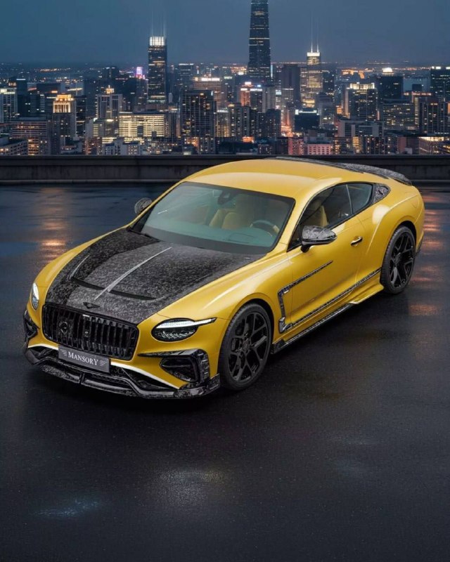 Банановый Bentley Continental GT с кучей карбона п...