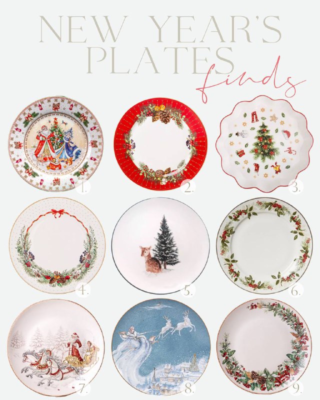 Тарелки для сервировки праздничного стола Какой новогодний стол без красивой посуды? Собрала небольшую подборку понравившихся вариантов с ВБ! Ссылк... - изображение 1 - тарелки, сервировки, праздничного