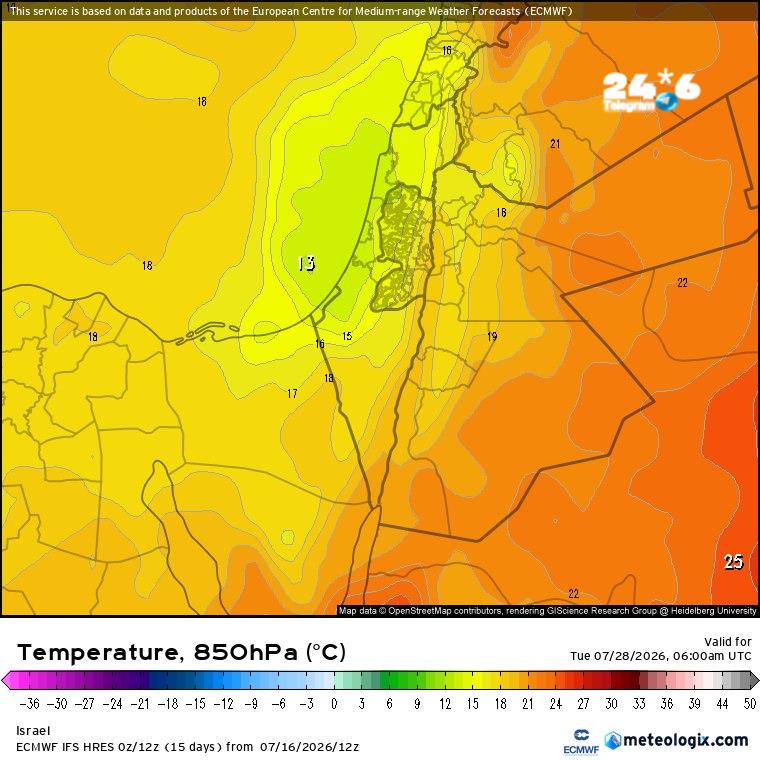 🇮🇱 שוב גל קור קיצי בדרך? אחרי שלפני כשבועיים קיבלנו ימים נעימים, בעיקר בהרים, כבר מספר ימים שהמודלים מראי…