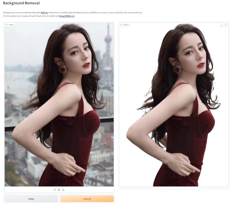 RMBG v1.4 上线 一键去除背景 效果很不错 跟remove.bg不相上下 可惜不能商用HF Demo: