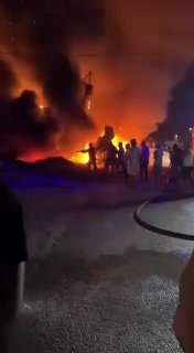 שריפה גדולה פרצה במפעל עץ בעיירה כפרשלאן - אלדינייה&33;