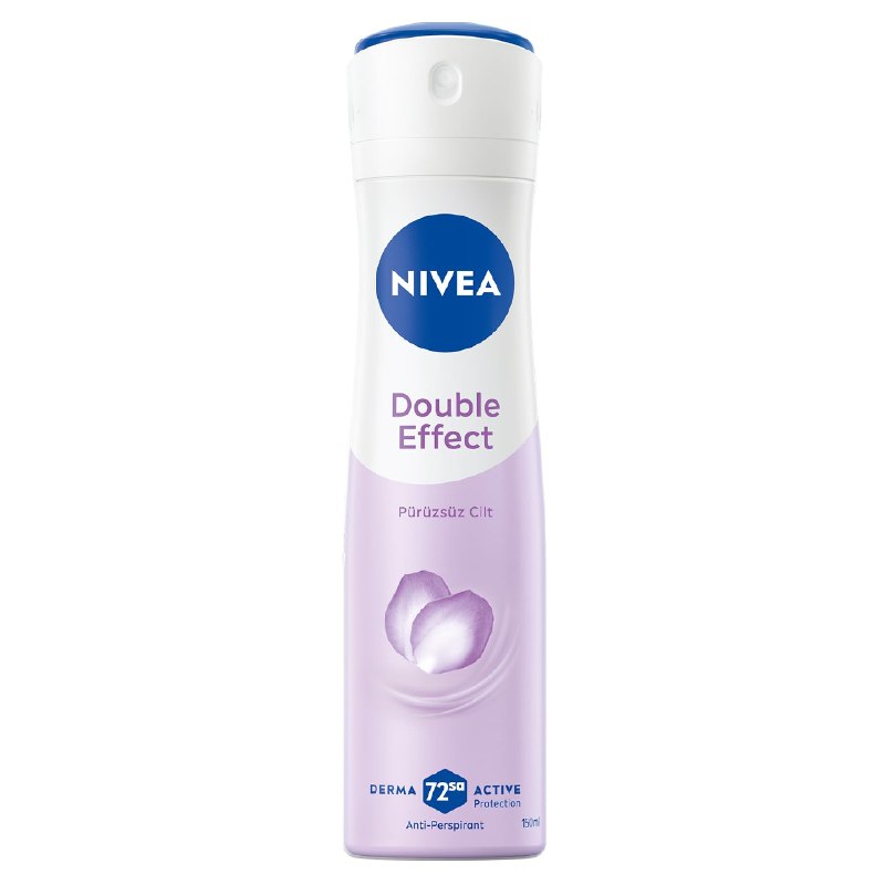 NIVEA Kadın Sprey Deodorant Double Effect 150ml, 72 Saat Anti-perspirant Koruma, Alkolsüz, Pürüzsüz Cilt, Doğal Avokado Özleri NIVEA Kadın