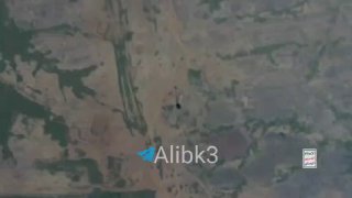 הרגע שבו טנק היה ממוקד על ידי טיל שנורה על ידי מזל"ט quadcopter תימני, וגרם לו להתלקח ולבער.