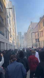 The high school riots continue today in Lyon.