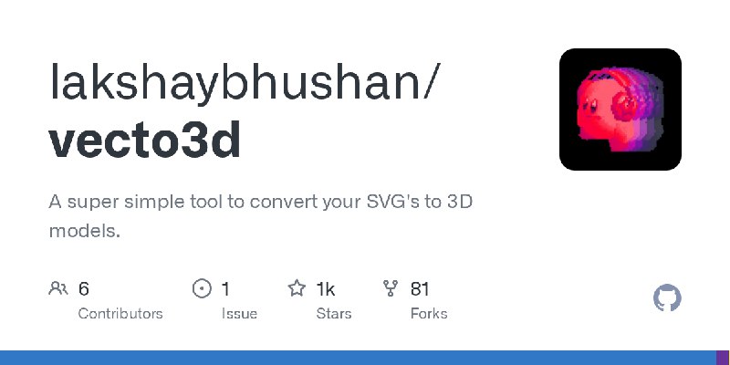 GitHub - lakshaybhushan/vecto3d: A super simple tool to convert your SVG's to 3D models.