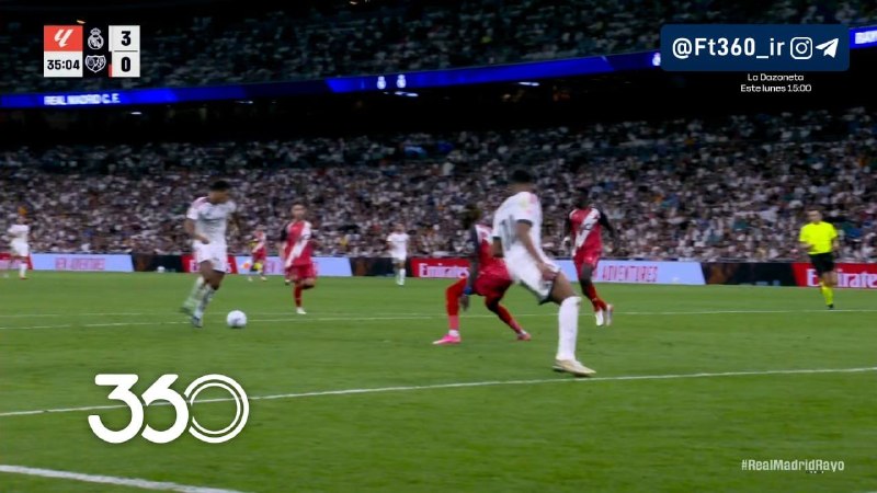 فوتبال ۳۶۰ ✔: یک‌و‌دوی عالی با امباپه 🔸رئال مادريد [۲]-۰ رایو وایکانو🔸 ⚽️ کارراس 🔴 دقیقه ۱۷ 🎞 تماشای گل 🔗پخش زنده در فوتبال ۳۶۰ @Ft360