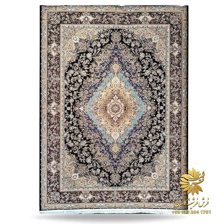 فرش فرشینه کاشان: فرش طرح ابریشمی 1500 شانه مهر و ماه کد 7561s♦️ خرید مستقیم از تولیدی ♦️فرش فرشینه کاشان#1500_شانه✅جنس خاب #میکرو_اکرولیک