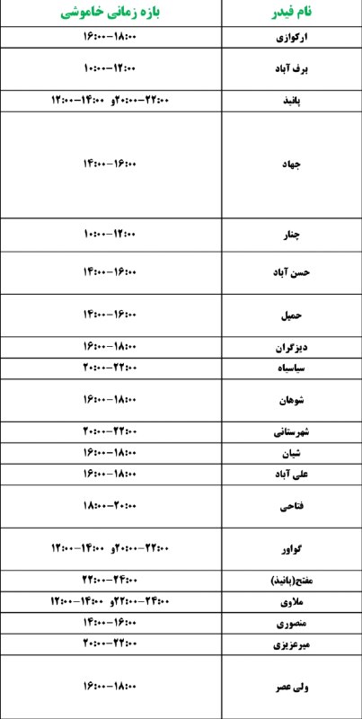 🌍شهر من اسلام آباد🌍: برنامه قطعی برق اسلام آباد غرب فردا سه شنبه 3 شهریور❤️ڪـانال "شـهــرمــن اسلام آبــاد"👇♦️Join: ➣ @Mceslamabad 💎