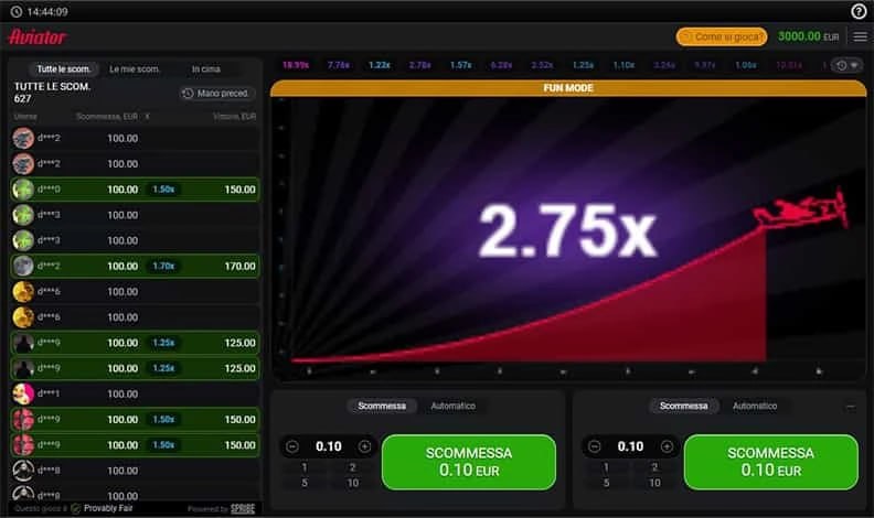 Gioco aereo casino: slot payline speciali