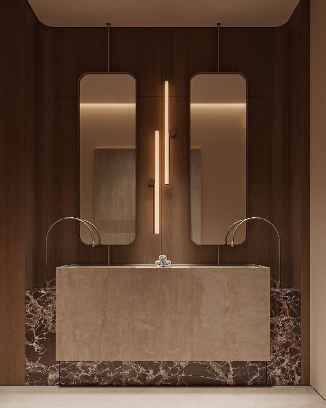 Тёплый интерьер сан. узла для любителей минимализма. Автор проекта leqb architects . - изображение 1 - тёплый, интерьер, сан