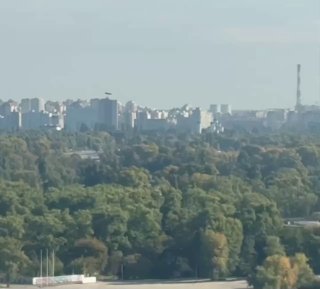 Footage captures a kamikaze drone striking Kyiv’s Pivnichnyi Bridge as cars crossed it, fortunately without being hit.