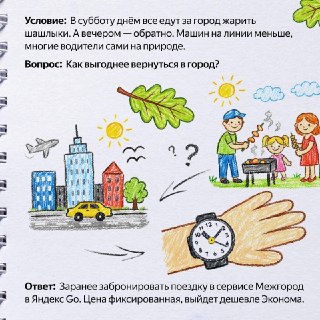 Помните, как в детстве во дворе вместо денег были листики? Собрали 6 задачек в таком же формате — про обычные поездки на такси и простые решения, что можно сделать в каждой ситуации