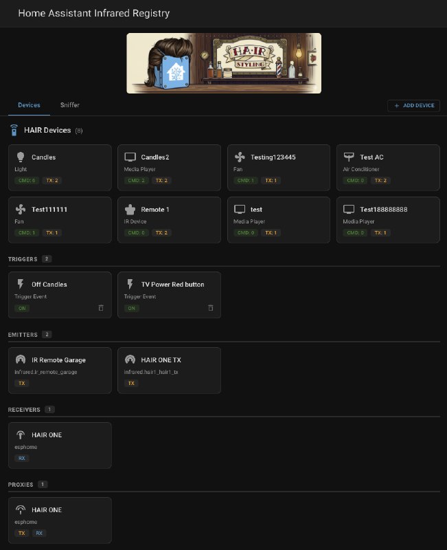 HAIR: IR-пульты и старая техника как нормальные сущности Home Assistant