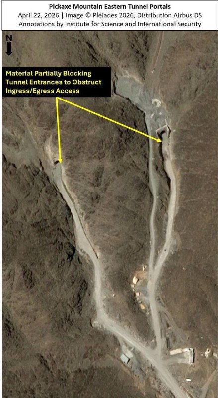 In recent weeks, Iran has covered the entrances to the western tunnels leading to the nuclear complex on Mount Bakas with earth, the International Institute for Science and Security (ISIS) reported.