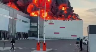 A drone strike hit another Wildberries logistics hub in Simferopol overnight, sparking a fire.