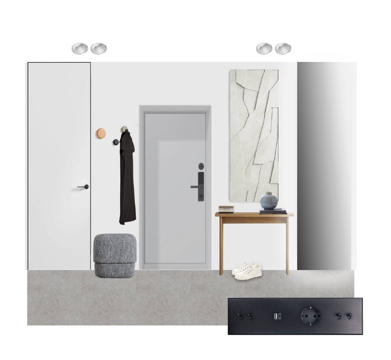 1 вариант 1 этажа двухуровневой квартиры для молодого человека - изображение 2 - вариант, этажа, двухуровневой