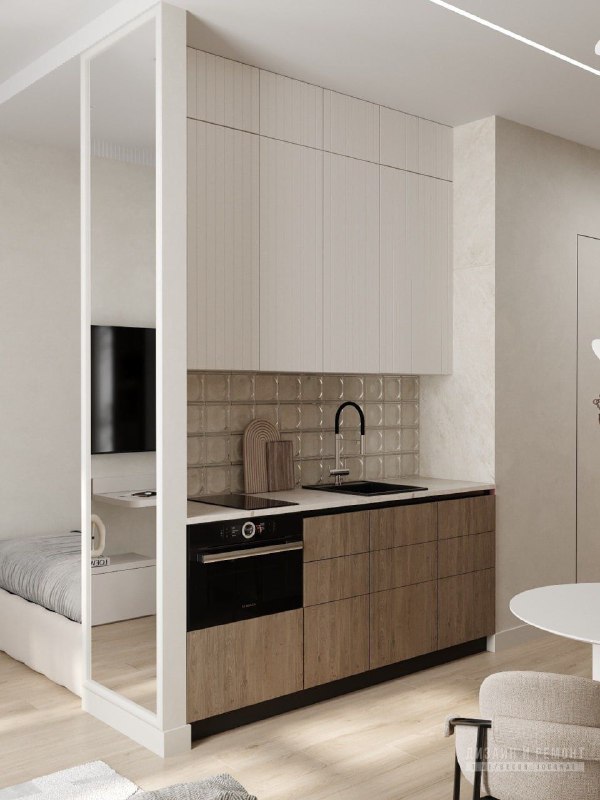 Квартира-студия 27 м для девушки Дизайн - студия Ti Interiors до_30м Дизайн и ремонт - изображение 1 - студия, дизайн, квартира