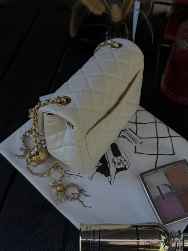 Chanel Chanel Mini 17 Classic Flap Bag in Ivory with Gold, фото 7