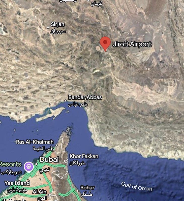 Iranian state TV reports that U.S. forces struck Jiroft Airport.