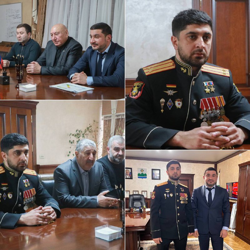 🤝 Глава Дербентского района Эльман Аллахвердиев встретился с Героем России Хантемиром Султановым. фото