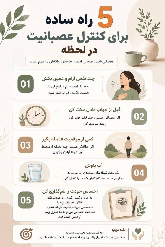 حس خوب زندگی🫟: ۵ راه ساده برای کنترل عصبانیت در لحظه
