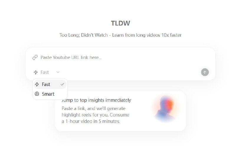 🆔  网站名称：TLDW⭐  网站功能：YouTube高效学习📁  网站简介：一个将长篇YouTube视频转化为结构化的学习工作区的开源工具
