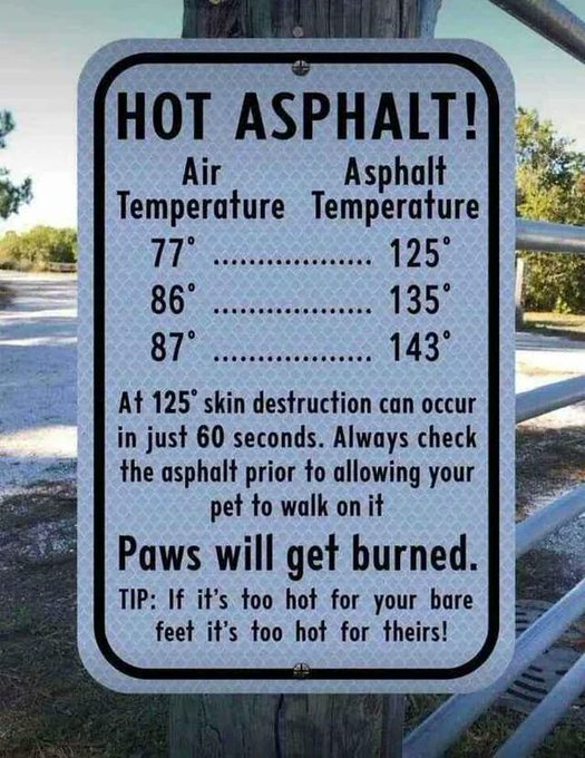 Useful for summer.A guide to asphalt temperatures, with the deriving risks.Did you know? 🎓