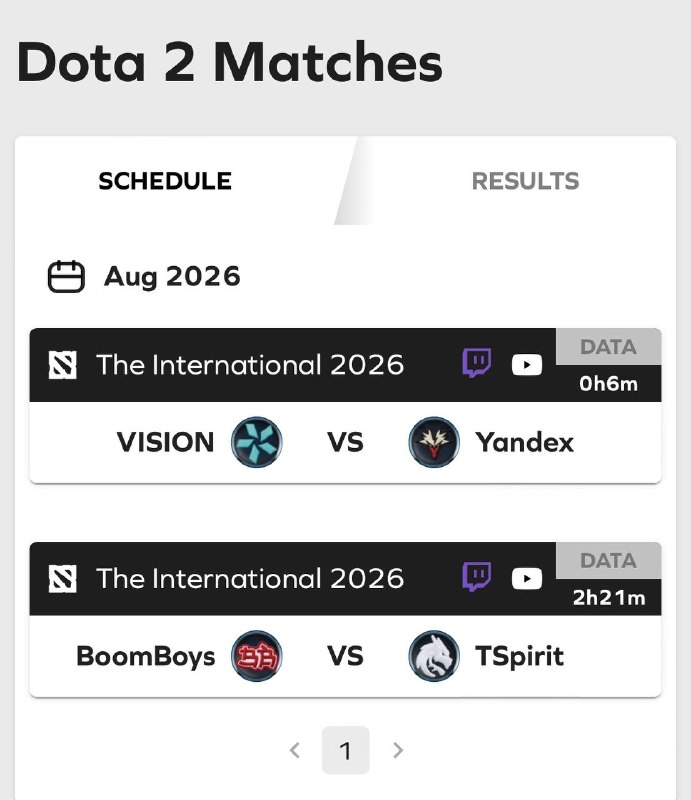 Dota 2 News: تا دقایقی دیگر : Team Vision vs Team Yandextwitch.tv/dota2ti⚡️@Dota2_News⚡️