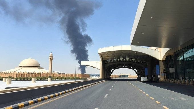 🔸 Ground attack by a drone near Riyadh airport