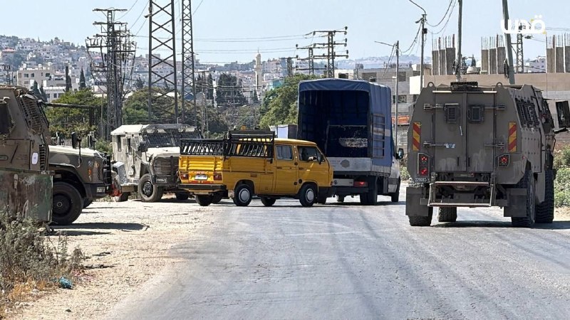 צבא הכיבוש מחרים כלי רכב במהלך ההסתערות על מחנה עסכר ממזרח לשכם