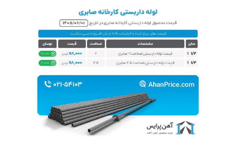 آهن پرایس: برای مشاهده #قیمت_لوله لطفاً به سایت آهن پرایس مراجعه فرمایید. برای دسترسی سریع‌تر، روی لینک‌های زیر کلیک کنید.👇🔗 قیمت ل