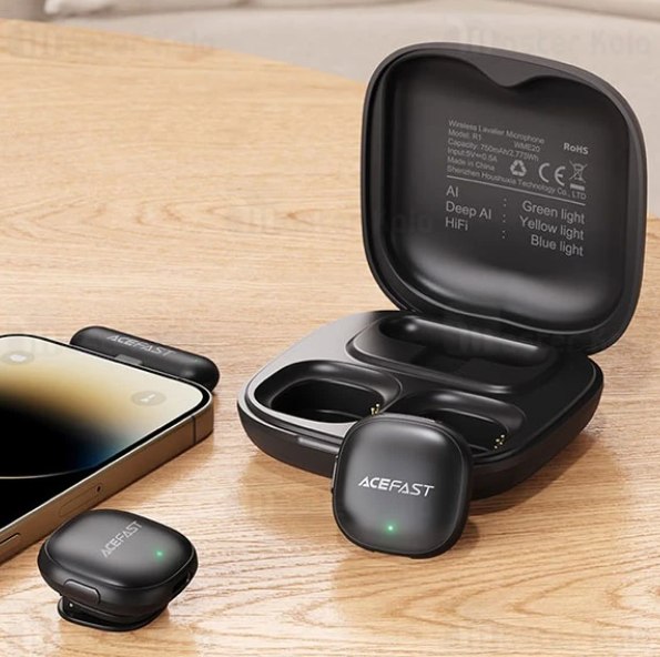 مَسترکالا | Masterkala | مرجع لوازم جانبی موبایل و کالای دیجیتال: 🎙️ صدای حرفهای، بدون دردسر!با میکروفون بیسیم ACEFAST R1 دیگه لازم نیست نگران نویز محیط، قطع شدن صدا یا فاصله از دوربین