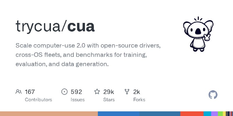 GitHub - trycua/cua: Scale computer-use 2.0 with open-source drivers, cross-OS fleets, and benchmarks for training, evaluation…