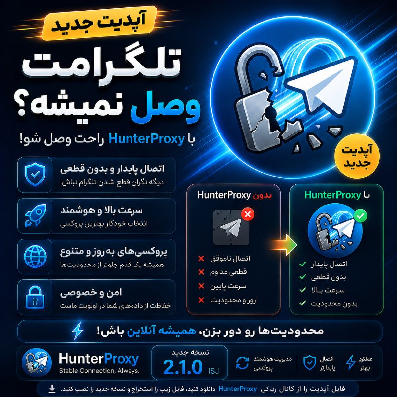 🚀עדכן את HunterProxy גרסה 2.1.0