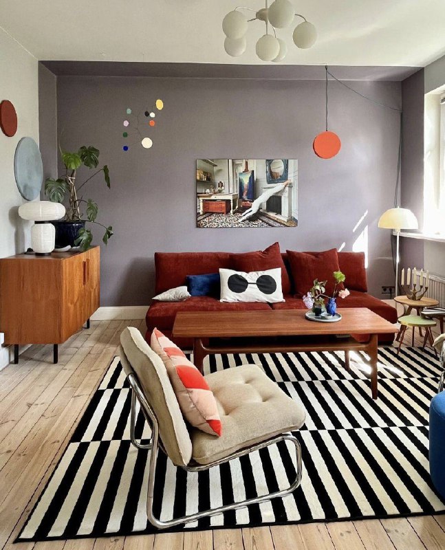 Смотрите, как классно чёрно-белый ковер разбавляет интерьер Кстати, ковер из Икеи, нашла такой на Яндекс Маркете - ссылка Please open Telegram to v... - изображение 7 - ковер, telegram, view